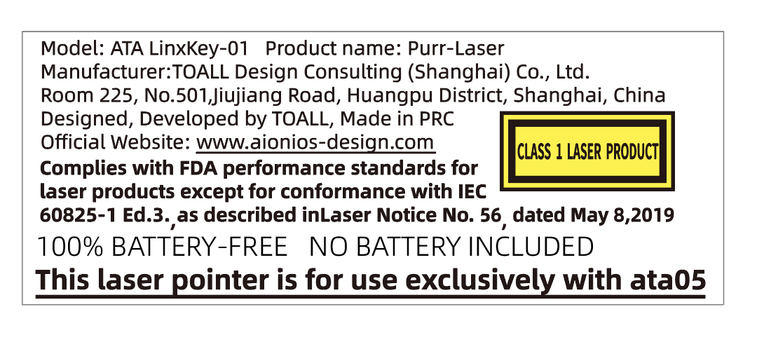 ata05 Purr Laser: Interactive Laser Accessory for Cats