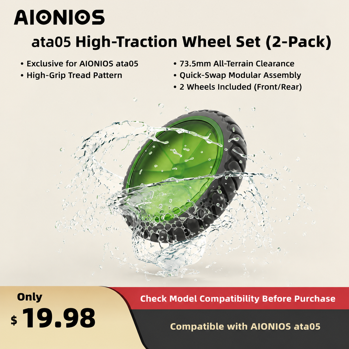 AIONIOS ata05 High-Traction Wheel Set (2-Pack)